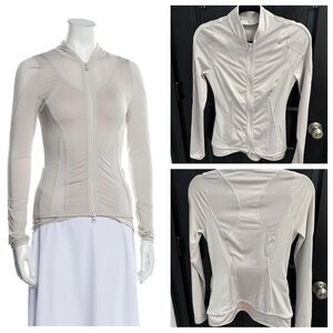 EUC Stella McCartney for Adidas Zip Up Jacket, Mesh & Jersey, Light Grey, Size S